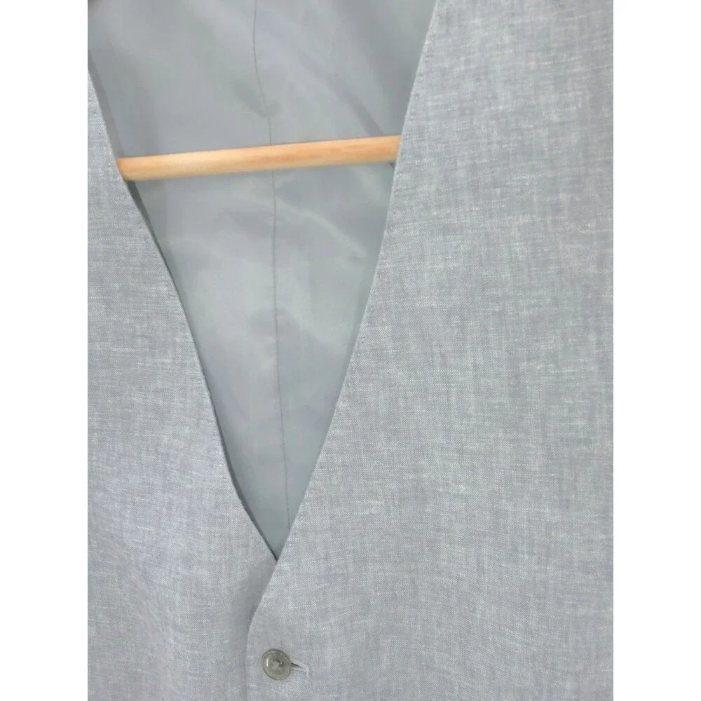 Michael By Michael Kors 42R Linen Blend Gray Sport Coat Vest Preppy Heritage